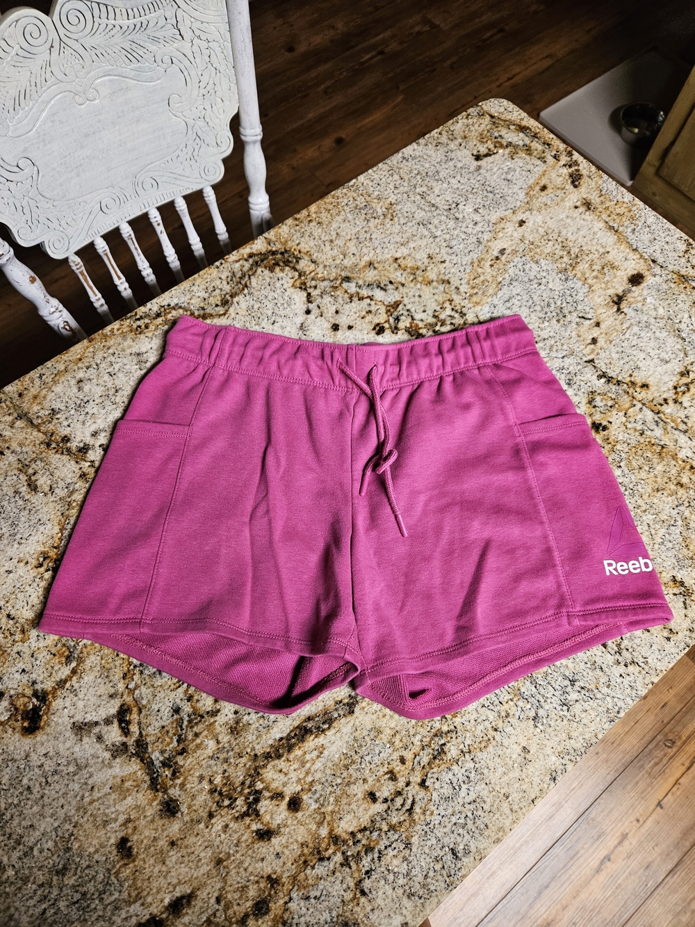 Reebok Women's Magenta Drawstring Athletic Shorts